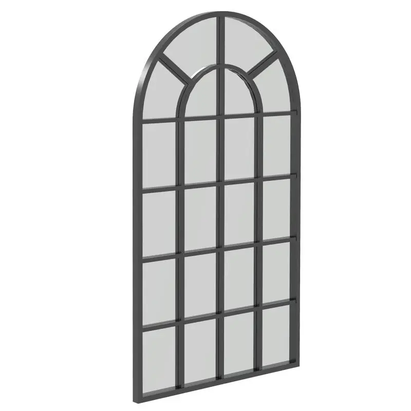 Arched Metal Mirror, 110 x 65 cm, Black