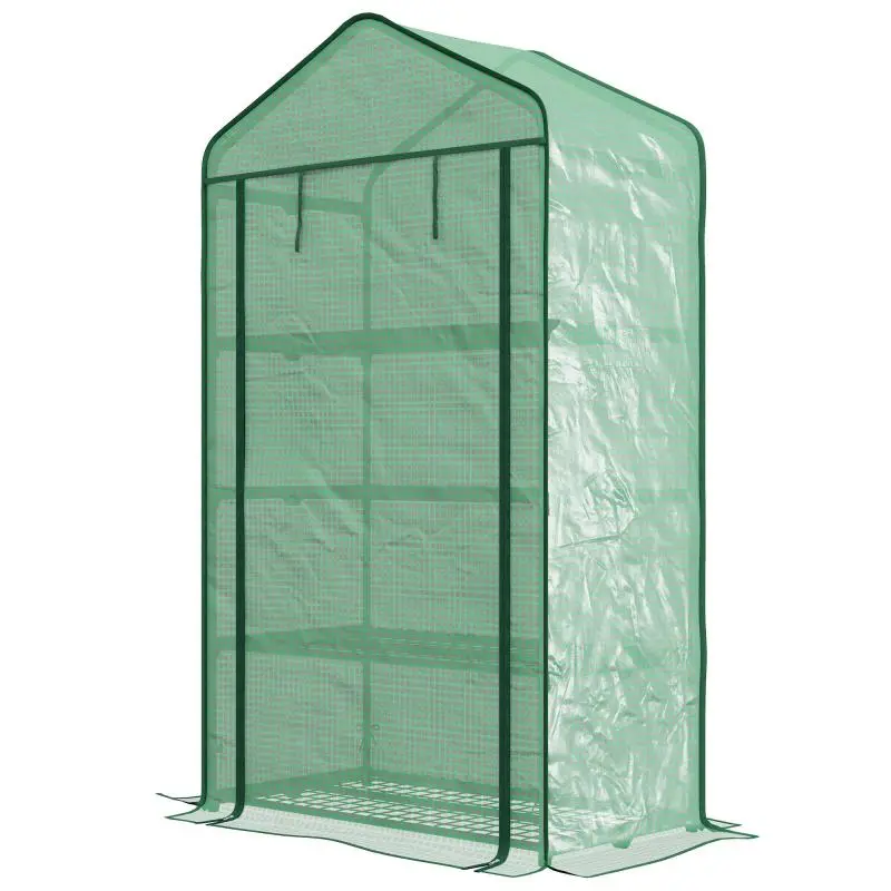 4-Tier Balcony Greenhouse, 90 x 49 x 160 cm, Green