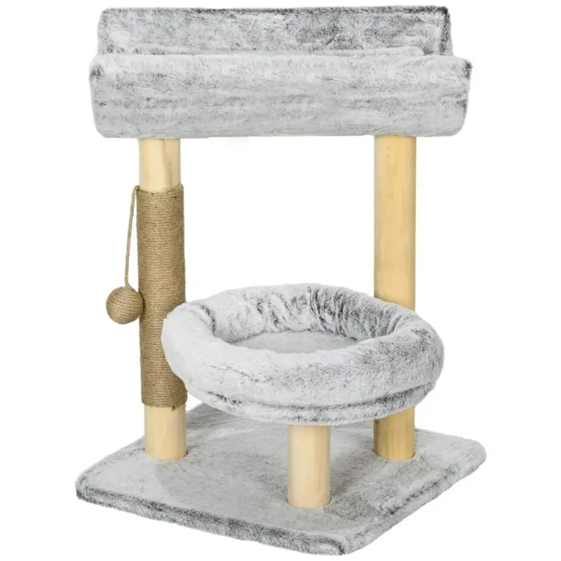 Cat Tree with Scratching Post, 60 cm, Grey