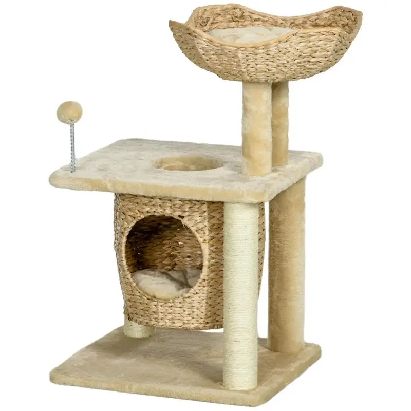 Cat Tree with Scratch Post, Hideaway and 74 cm Height