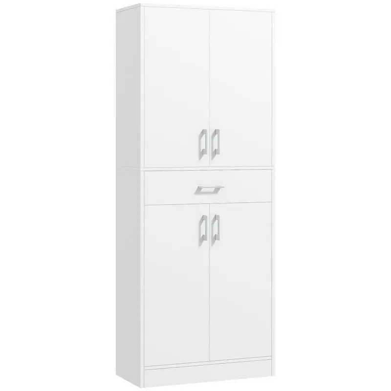 Tall Kitchen Cabinet, White, 180 cm