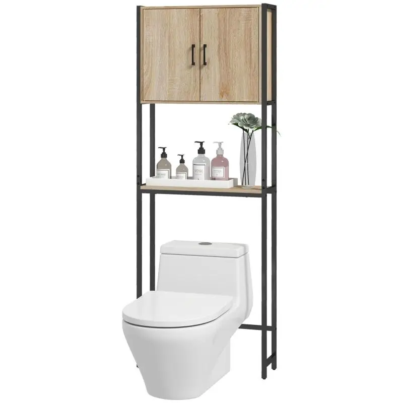 Bathroom vanity unit with 2 doors and open shelf