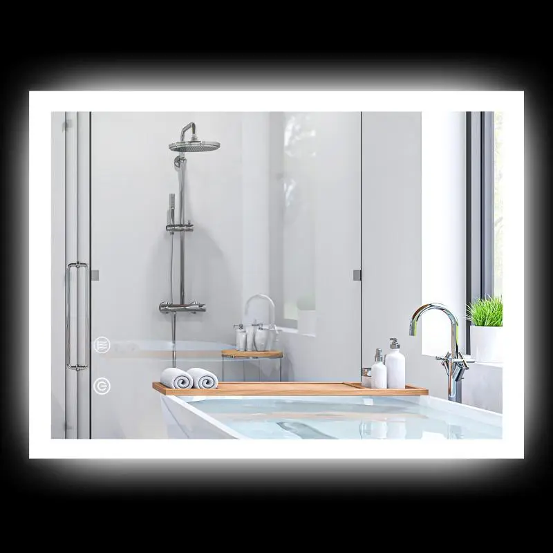 LED Bathroom Wall Mirror, 80 × 60 cm