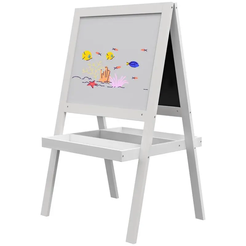 Children’s Easel with Magnetic Whiteboard and Chalkboard