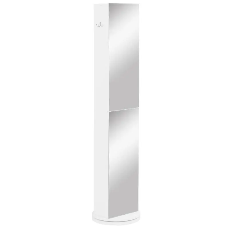 Swivel Bathroom Tall Cabinet with Mirror, 171 cm