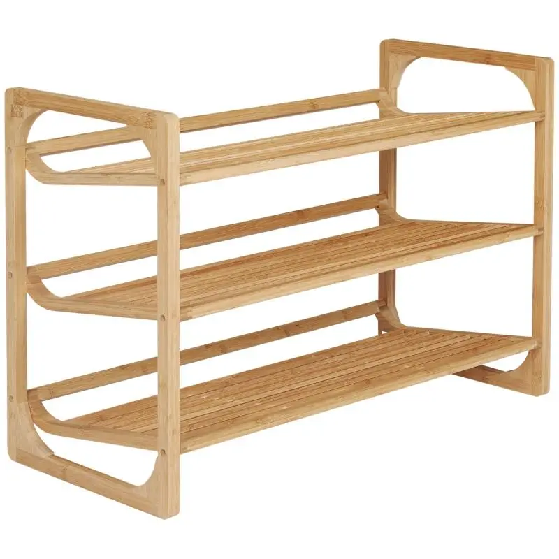 3-Tier Bamboo Shoe Rack, 76 cm
