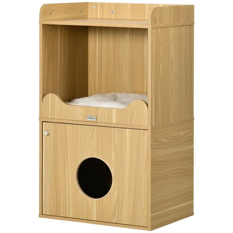 3-Level Cat Litter Cabinet with Cushion