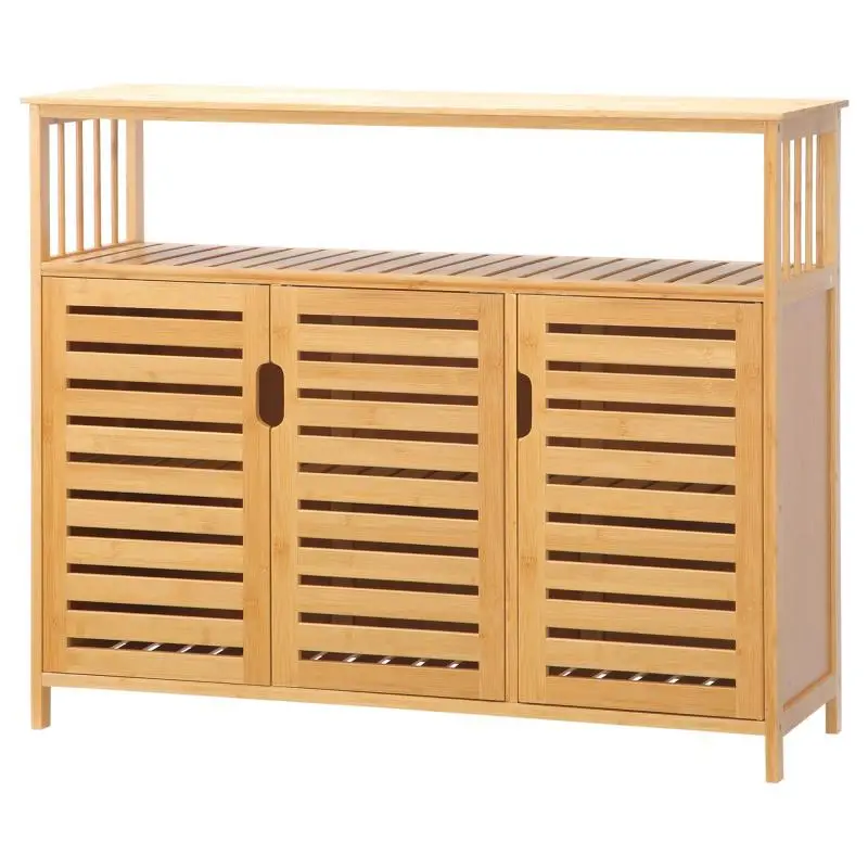 Bamboo Sideboard with 3 Openwork Doors