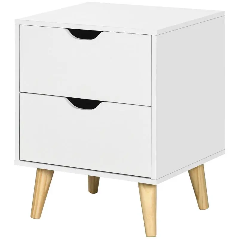 Bedside Table with 2 Drawers, 40 × 35 × 50.5 cm