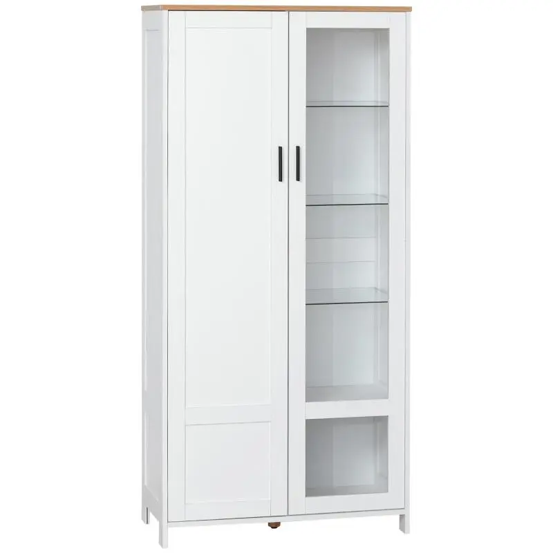 Kitchen Sideboard Cabinet with Glass Display Section