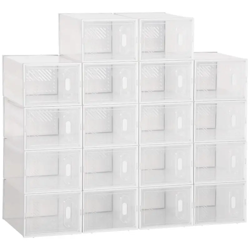 Set of 18 Modular Shoe Storage Boxes