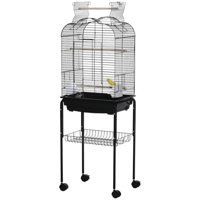 Bird Aviary Cage on Wheels with Open Roof