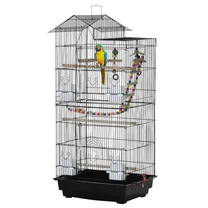 Bird Cage with 4 Feeders and 3 Perches