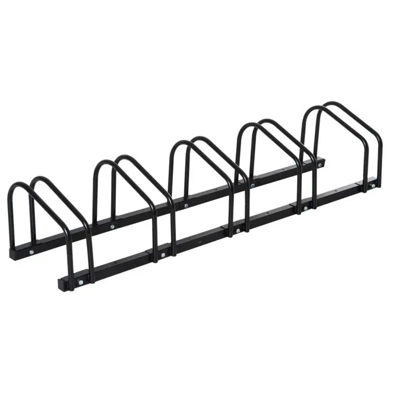 5-Bike Floor Rack in Black Steel