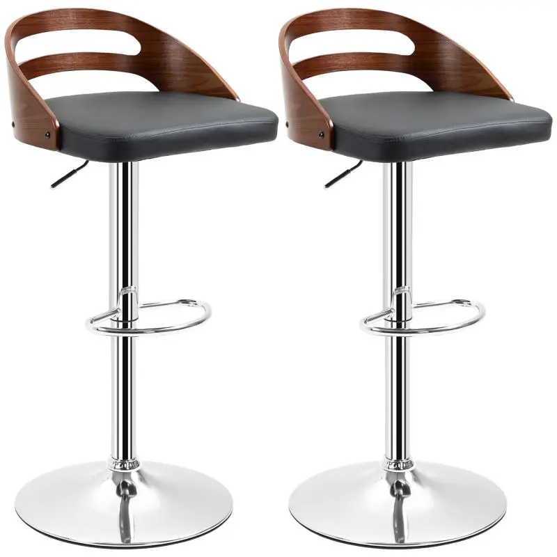 Set of 2 Adjustable Swivel Bar Stools