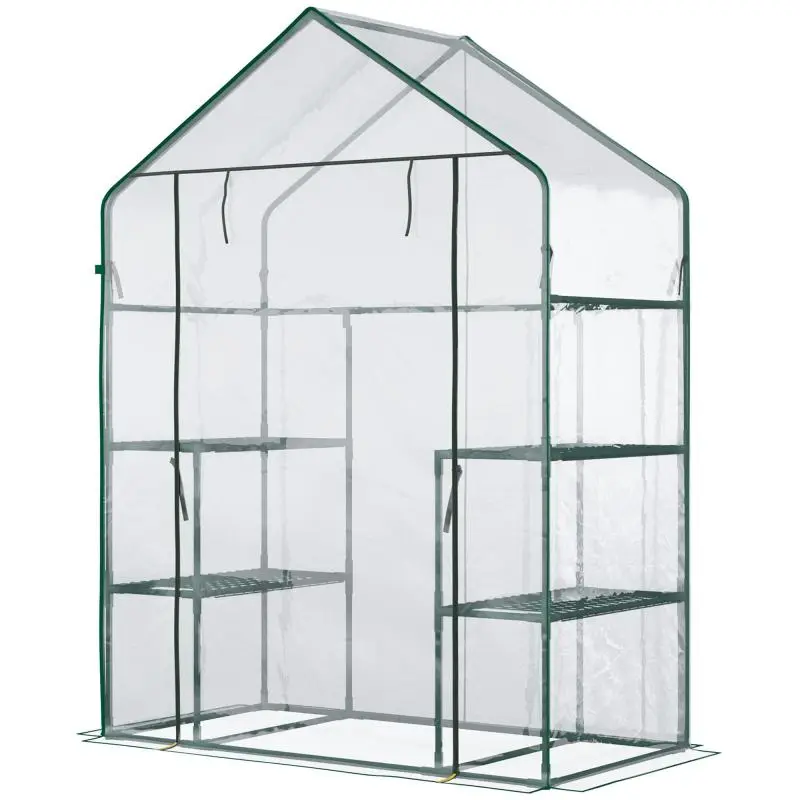 Garden Greenhouse with 4 Shelves, 142 × 73 × 195 cm