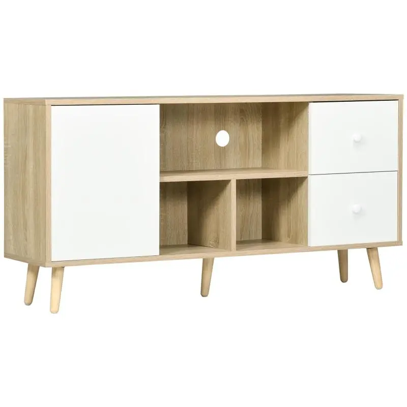 TV Stand, 120 cm, Natural Wood Finish
