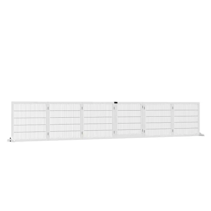 6-Panel Foldable Dog Safety Gate, White