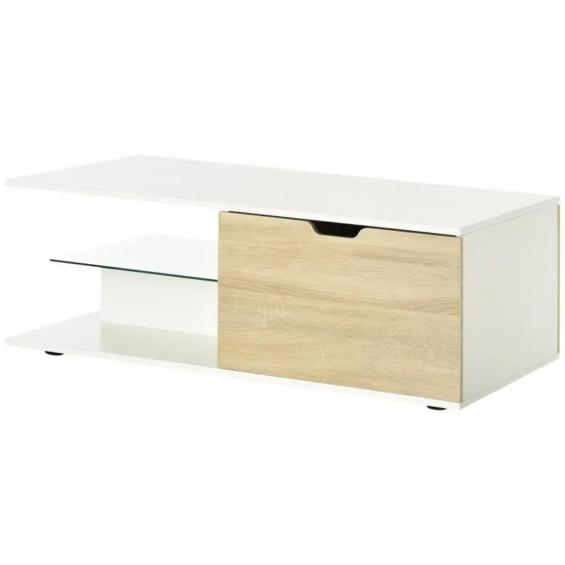 Rectangular Coffee Table with 2 Drawers, 106 cm