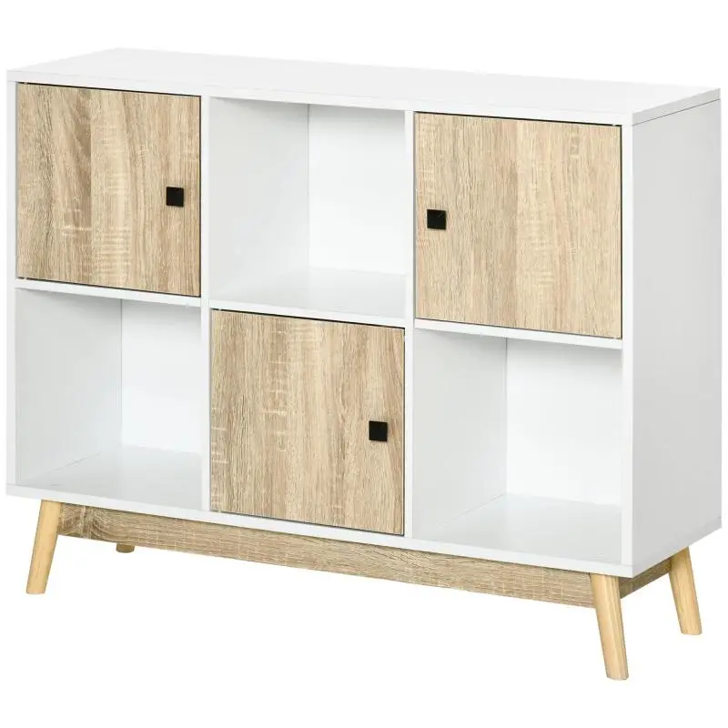 Sideboard with 3 Doors and 3 Open Compartments, 96 cm
