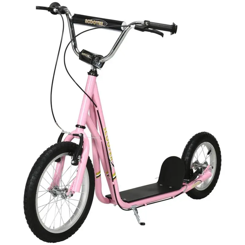 Children’s Scooter with Large Inflatable Tyres, Pink
