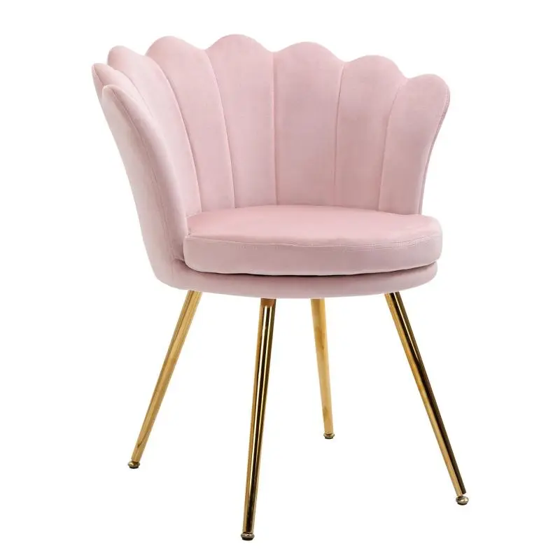 Shell Style Vanity Chair with Rose Gold Legs