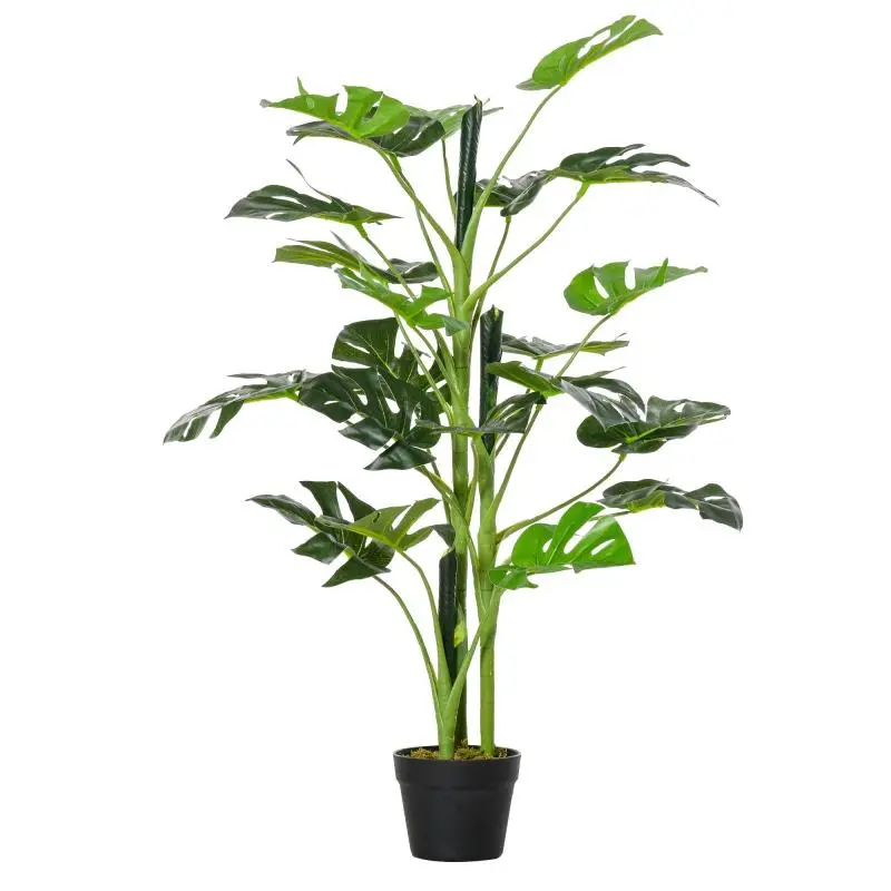 Artificial Monstera Plant in Cement Pot, 100 cm