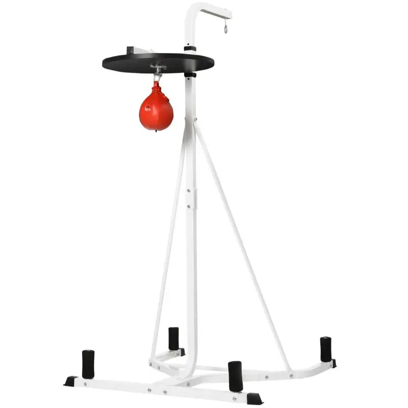 Freestanding Punching Bag Stand with Speed Bag, White