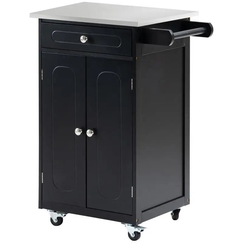 Kitchen Trolley with Drawer and Cabinet, 60 x 45 x 85 cm