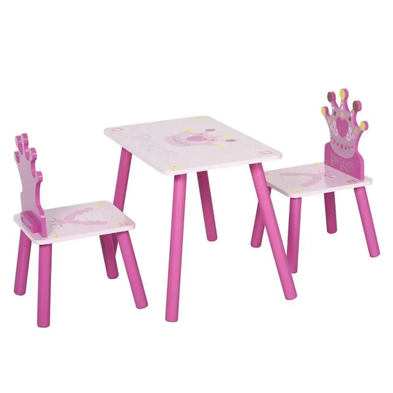 Children's Table and 2 Chairs Set, Pink