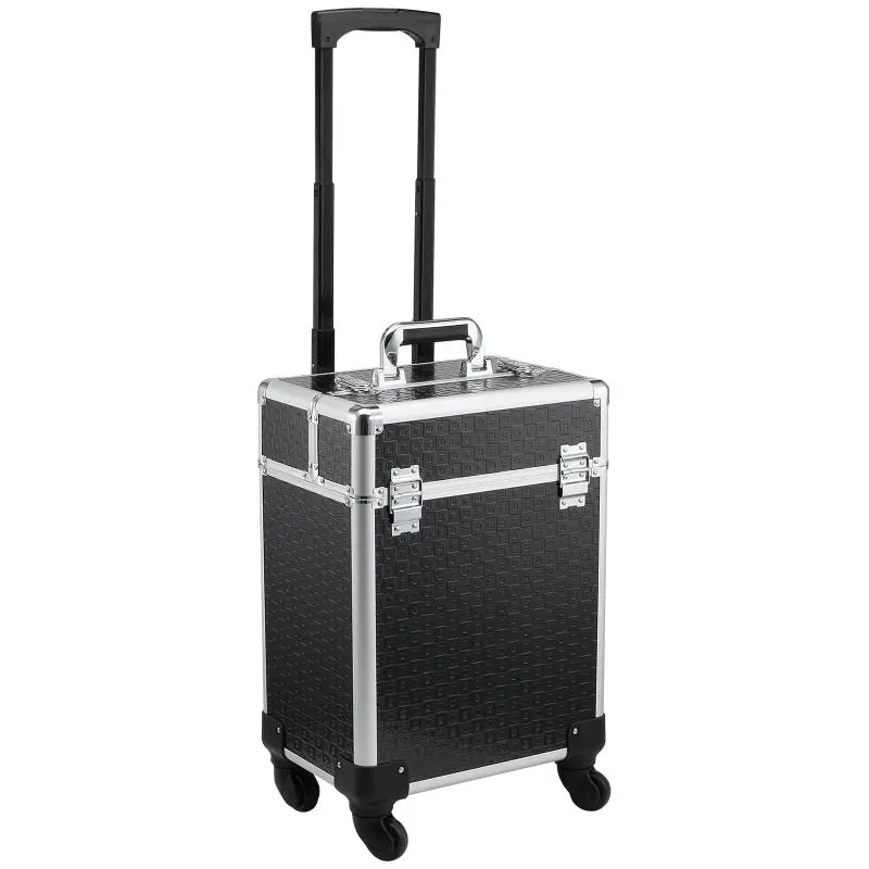 Aluminium Make-Up Trolley Case, Black