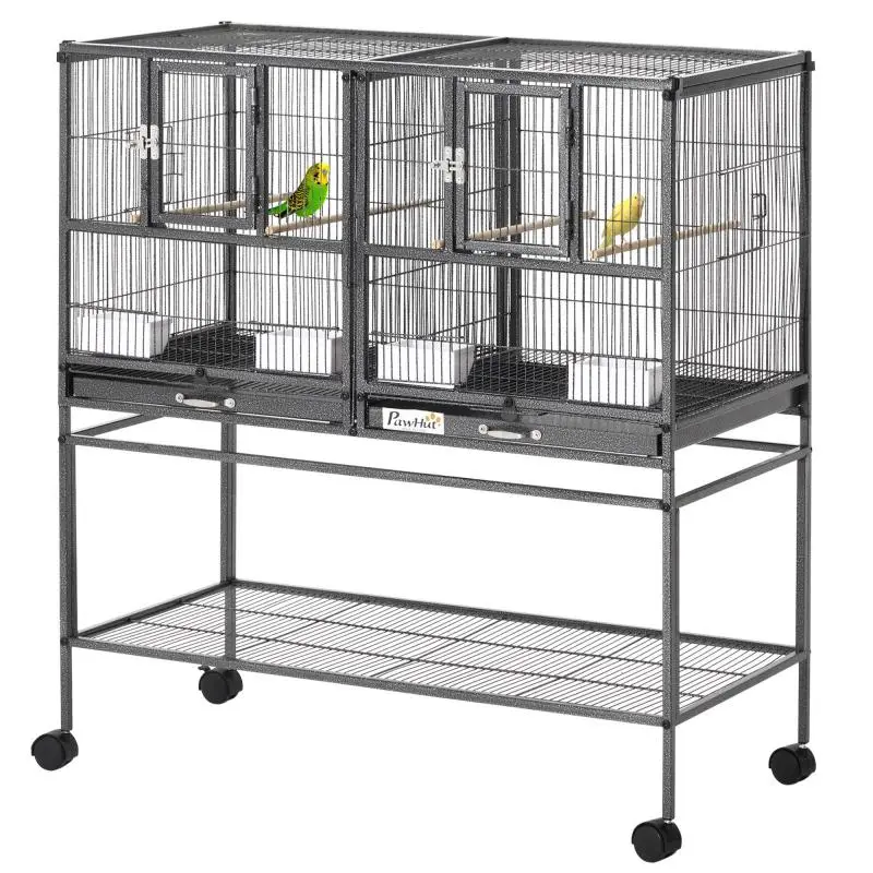 Bird Cage with Divider, Feeder and Perch