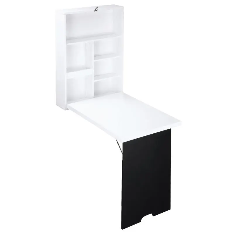 Wall-Mounted Folding Desk with Chalkboard