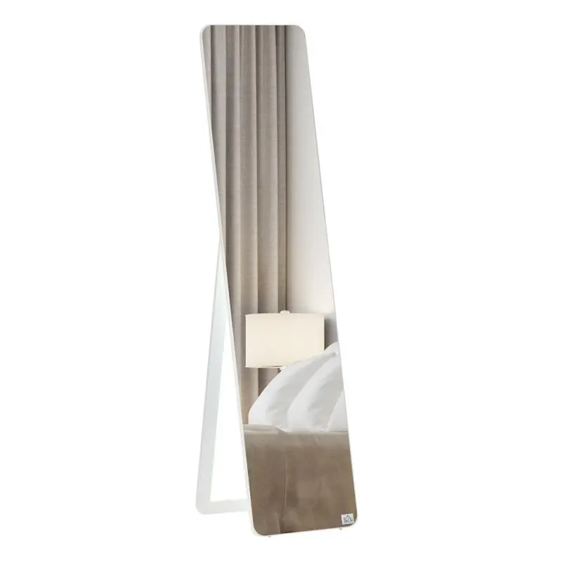 Rectangular Floor Mirror, White