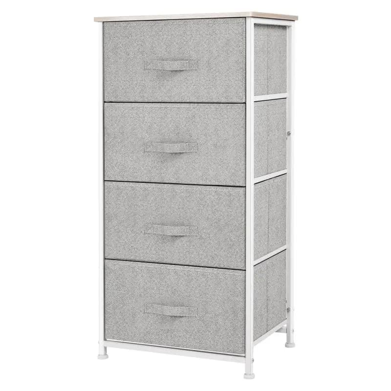 Fabric Chest of Drawers, 4 Drawers, 92 cm