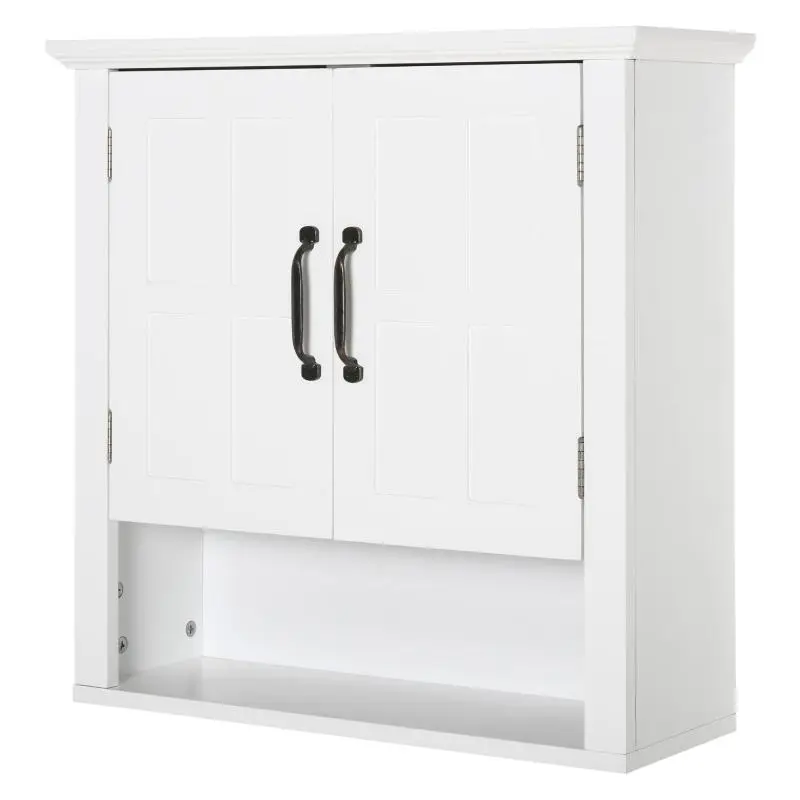 Wall-Mounted Bathroom Cabinet, 2 Doors, White