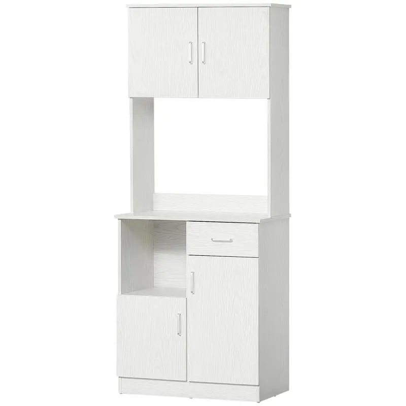 Kitchen Sideboard Cabinet, 4 Doors, White