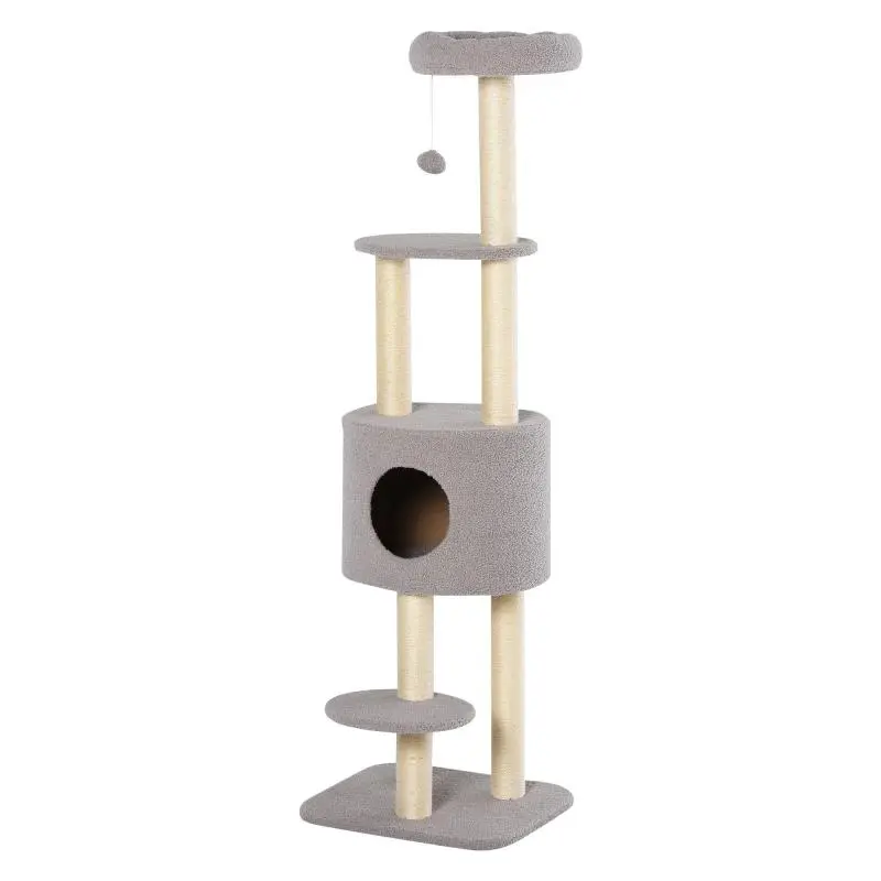 Cat Tree with Scratching Posts, 148 cm Grey