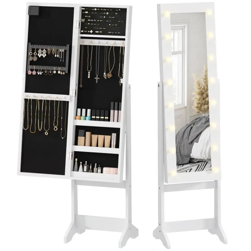 Jewellery Storage Cabinet with Mirror and LED Lights