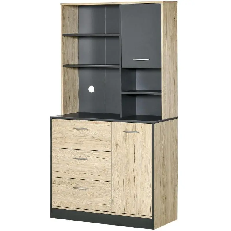 Kitchen Sideboard with 2 Doors, 3 Drawers and 3 Shelves