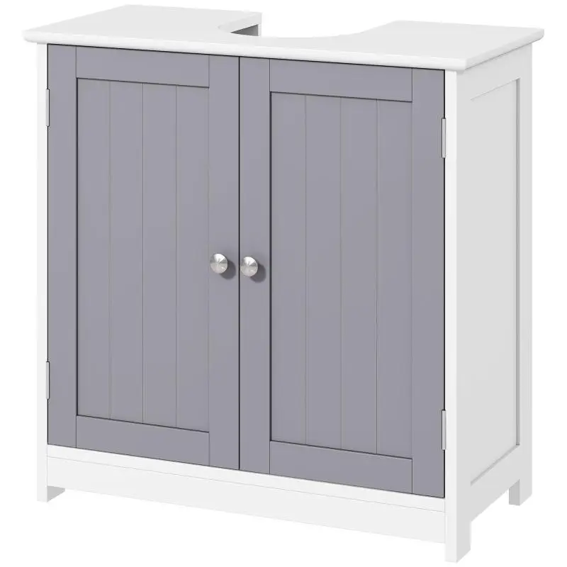 Under-Sink Bathroom Cabinet, Grey and White