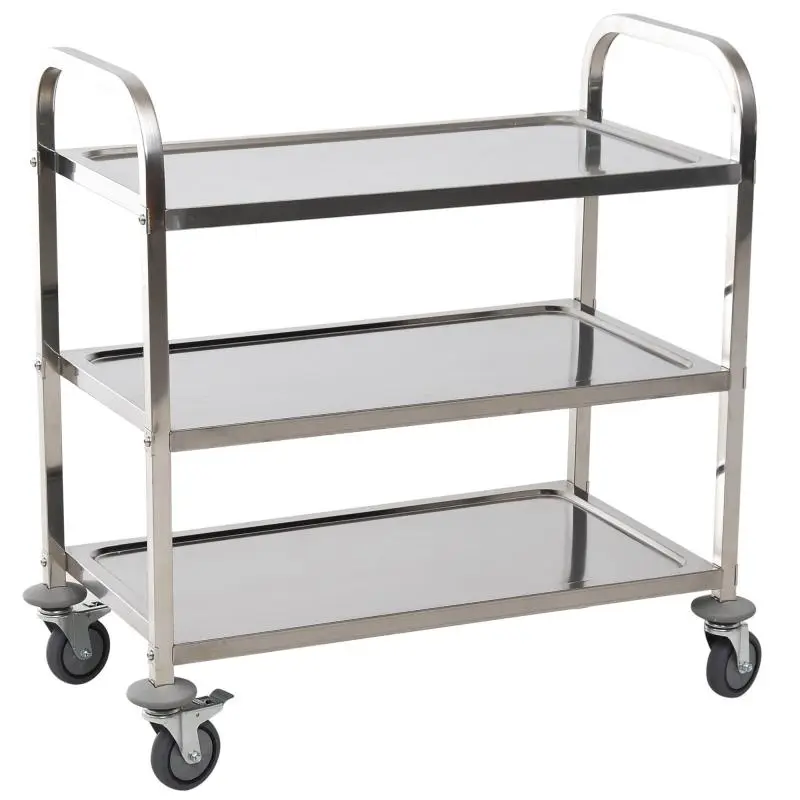 3-Tier Rolling Kitchen Cart, Silver