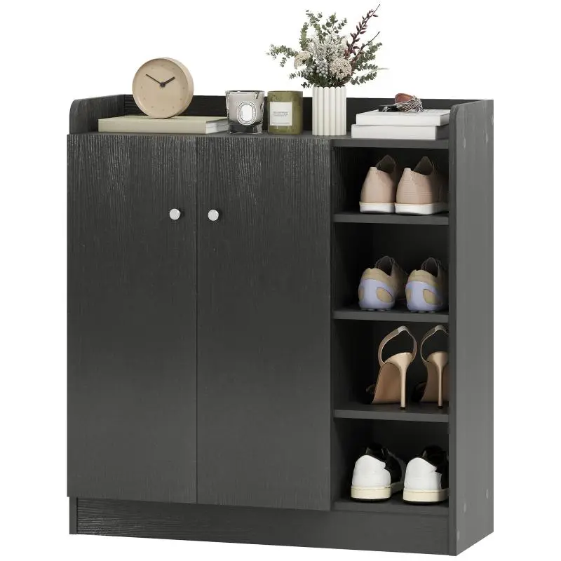 Shoe Storage Unit for 12 Pairs, Black