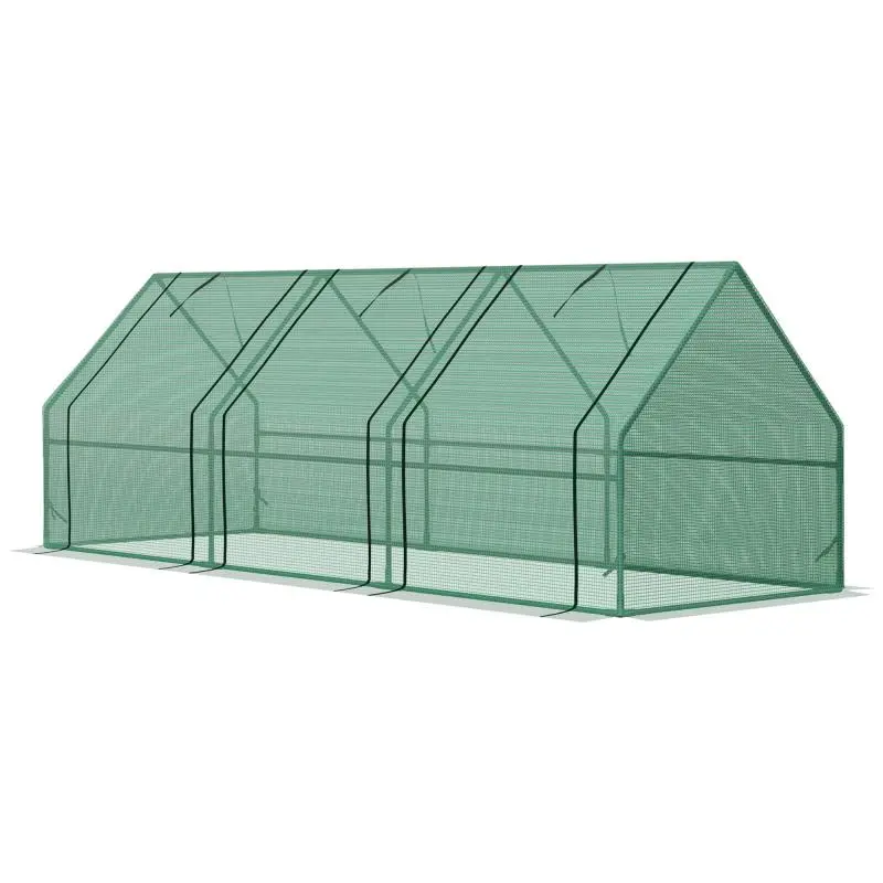 Mini Tunnel Greenhouse with 3 Roll-Up Windows