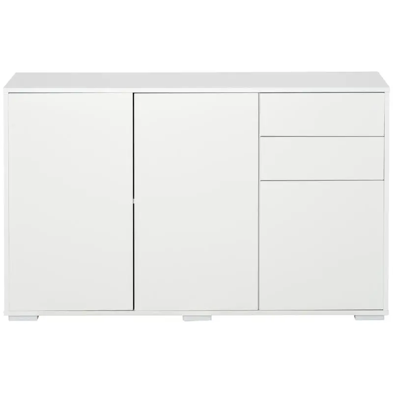 White Sideboard with 2 Drawers and 3 Doors