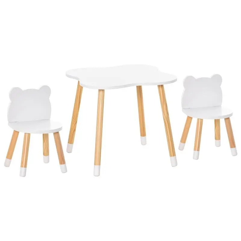 Children’s Table and Chair Set with Bear Motif