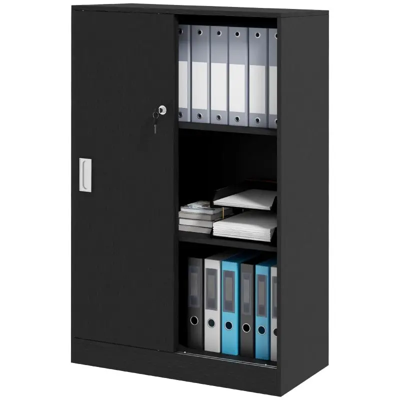 Office Cabinet with 2 Lockable Sliding Doors