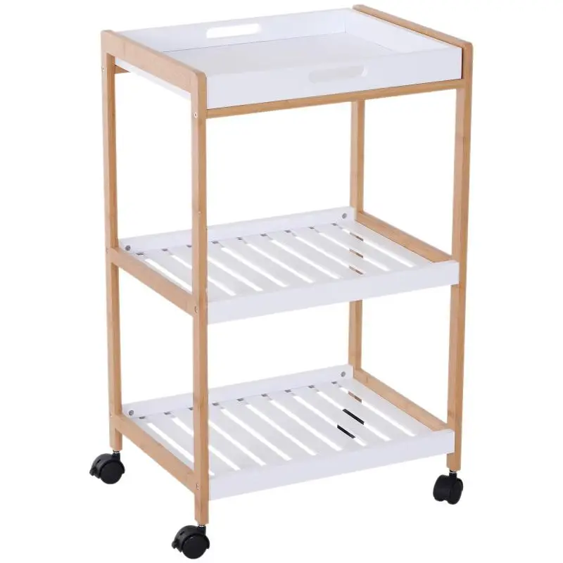 Kitchen Serving Trolley with Removable Tray