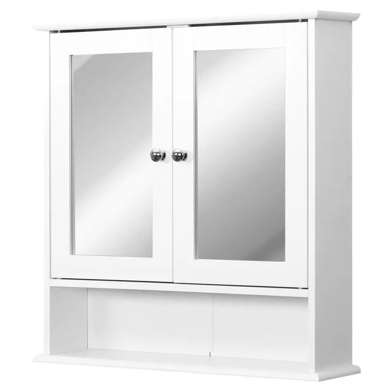 Bathroom Wall Cabinet with Mirrored Doors