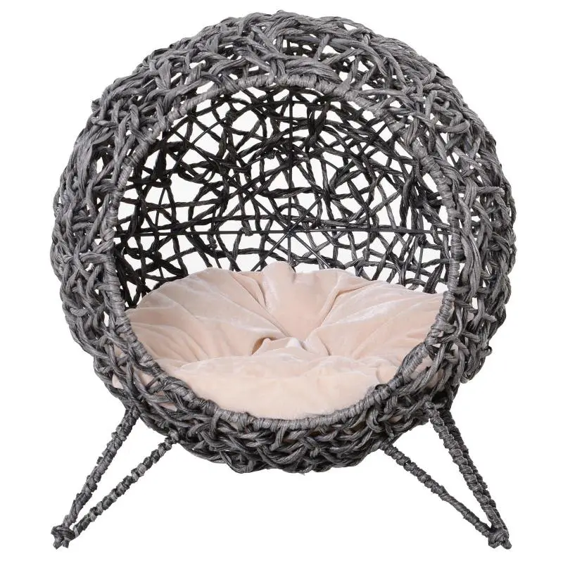 Raised Cat Bed with Cushion, 52 × 58 cm